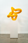 This minimalist metal outdoor sculpture in bright yellow was created by Canadian sculptor Alexander Caldwell. Image 2