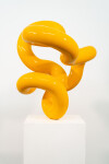 This minimalist metal outdoor sculpture in bright yellow was created by Canadian sculptor Alexander Caldwell. Image 4