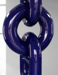 This large glossy blue contemporary sculpture was created by Alexander Caldwell. Image 2