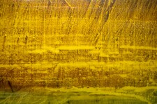 Layers of yellow-gold and sea green acrylic articulated with dynamic calligraphic taches unfold across this 4.5 feet long canvas like an ill… Image 6