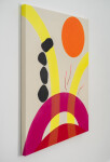 This minimalist colourful painting is the landscape reimagined and features the image of a sun. Image 3