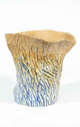 This contemporary ceramic vessel’s shape was inspired by nature.