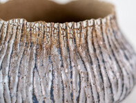 This contemporary ceramic vessel in cobalt blue was created by Bill Greaves. Image 4