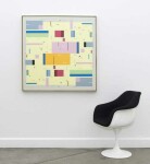 Kramer’s modern and graphic paintings express lyrical, geometric abstraction via a harmonic interplay of syncopated shapes of various sizes … Image 2