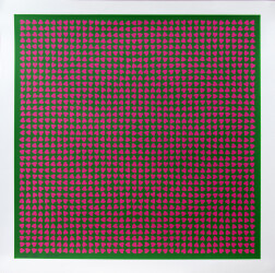 This square serigraph (silkscreen) is number 52 in an edition of 70 and is unframed.