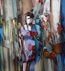 Langstroth’s energetic impasto technique dances between abstraction and figuration.