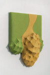 This sculptural wall hanging is inspired by nature and made from textiles by a Canadian artist. Image 2