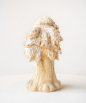 Hand carved from the richly marked cream-coloured Sienna Travertine, this contemporary tabletop sculpture of a walnut tree is by Doug Robins… Image 2