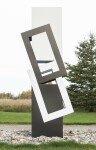 This abstract sculpture, which can also be installed outside, is painted in a striking black and white. Image 20