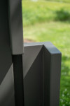 This contemporary outdoor sculpture was forged from steel in a figurative and geometric form. Image 6