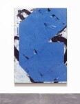 This mixed media contemporary abstract painting in a vivid blue colour is by a Canadian artist. Image 2