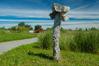 @outdoor@ Tall and beautifully weathered, this white stone is composed of compelling and tactile geometries, formed by the material’s organi…