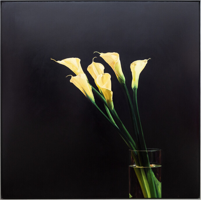 This contemporary realistic oil painting of a lily was painted by James Lahey.