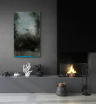 A storm of charcoal envelopes a sky of pale mauve and turquoise in this emotive landscape by Jay Hodgins. Image 6