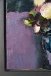 Deep colours of burgundy and cream flowers dominate the canvas in this beautiful oil painting by British artist Jennifer Hornyak. Image 7