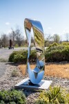 Jeremy Guy’s large contemporary outdoor sculpture called ‘Mobius’ is hand-forged from stainless steel; its abstract form is based on a mathe… Image 6