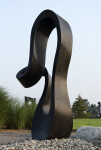 Smooth black granite engineered to resemble a time signature in music becomes an elegant outdoor sculpture by artist Jeremy Guy. Image 5