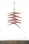 Elegantly curved deep red glass pieces in twos are suspended on fine black steel cables in this dramatic new wall sculpture by Canadian arti… Image 7