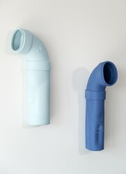 This large modern ceramic wall sculpture is by Marie-Ève Fréchette.