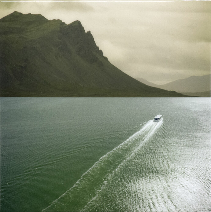 This dream-like photograph of a sunlit ferry crossing an expanse of sea was taken by Mark Bartkiw.