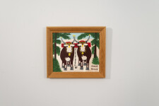 Nova Scotia’s beloved folk artist, Maud Lewis often depicted oxen in her charming oil paintings. Image 2