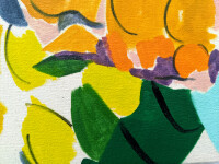 Colour--bold and bright juicy shades of orange, yellow, purple and green play off a pale blue backdrop in this delightful still life by Mont… Image 3