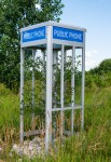 Canadian artist Mike Salisbury has taken an iconic mid-century structure--the phone booth, modifying each to express a political viewpoint. Image 6