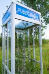 Canadian artist Mike Salisbury has taken an iconic mid-century structure--the phone booth, modifying each to express a political viewpoint. Image 3