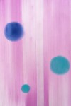 Ristvedt explores the emotional potential of colour and form -- spheres of turquoise and sapphire blue float in a sea of vibrant mauve. Image 2