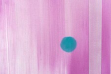 Ristvedt explores the emotional potential of colour and form -- spheres of turquoise and sapphire blue float in a sea of vibrant mauve. Image 4