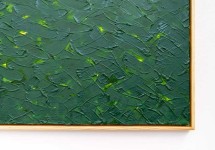 A velvety dark green reminiscent of a forest’s canopy dominates the canvas in this abstract piece by Noreen Taylor. Image 5