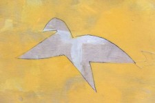 Two birds cross a sun yellow sky in this inspired composition by Otto Donald Rogers. Image 4