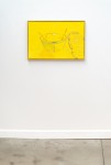 In brilliant yellow, Vancouver artist Pat Service has captured the classic image of a rowboat, moored to a dock. Image 3