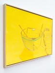 In brilliant yellow, Vancouver artist Pat Service has captured the classic image of a rowboat, moored to a dock. Image 2