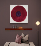 In this dramatic painting of a single blossom by Pat Service, the colour palette is rich and bold—burgundy red and deep purple and the textu… Image 8