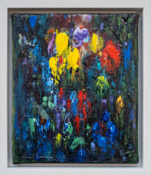 This contemporary colorful abstract painting is by Paul Fournier.