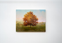 This contemporary landscape painting of a tree was created by a Canadian artist. Image 2