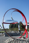 This minimalist steel outdoor sculpture is by a Quebec artist. Image 2