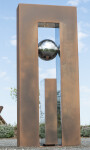 This contemporary sculpture is forged from stainless steel and designed for the outdoors. Image 2