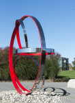 This minimalist steel outdoor sculpture is by a Quebec artist. Image 4