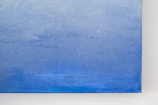 This contemporary abstract painting is rendered in vivid blue. Image 5