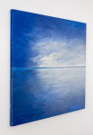 This contemporary abstract painting is rendered in vivid blue. Image 3