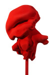 In bright red, the organic shape of this sculpture by Shayne Dark makes a bold statement. Image 5