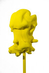 This bold sculpture by Shayne Dark is created of an apple wood burl with roots and painted in eye-popping yellow with an ultra matte finish. Image 4