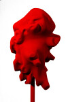 In bright red, the organic shape of this sculpture by Shayne Dark makes a bold statement. Image 2