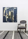 In this dramatic and lyrical abstract composition by Montreal-based artist Shireen Kamran rich, dark colours—Prussian blue, ochre and dove g… Image 6