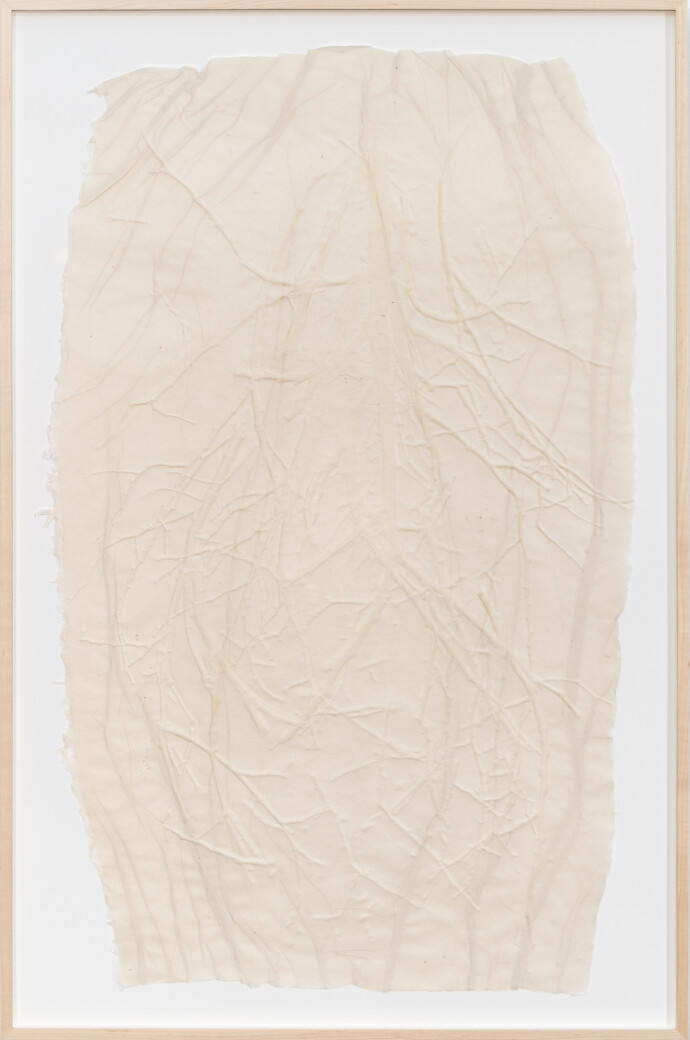 This contemporary embossed white mono print was inspired by nature.