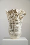 This contemporary sculptural indoor porcelain vessel was made by Susan Collett. Image 4