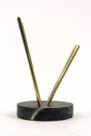 Solid steel rods coated in brilliant brass rise out of a soapstone base and reach upward in this stunning table-top sculpture by Canadian ar… Image 5