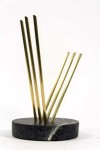 Solid steel rods coated in brilliant brass rise out of a soapstone base and reach upward in this stunning table-top sculpture by Canadian ar… Image 6